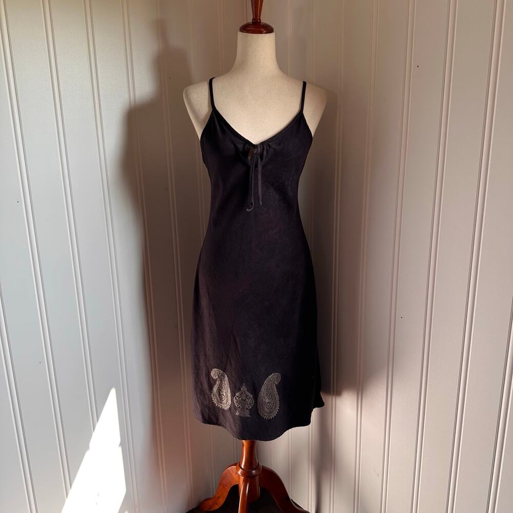 Vintage 90s/Y2K Boho Western Brown Midi Dress XS/S